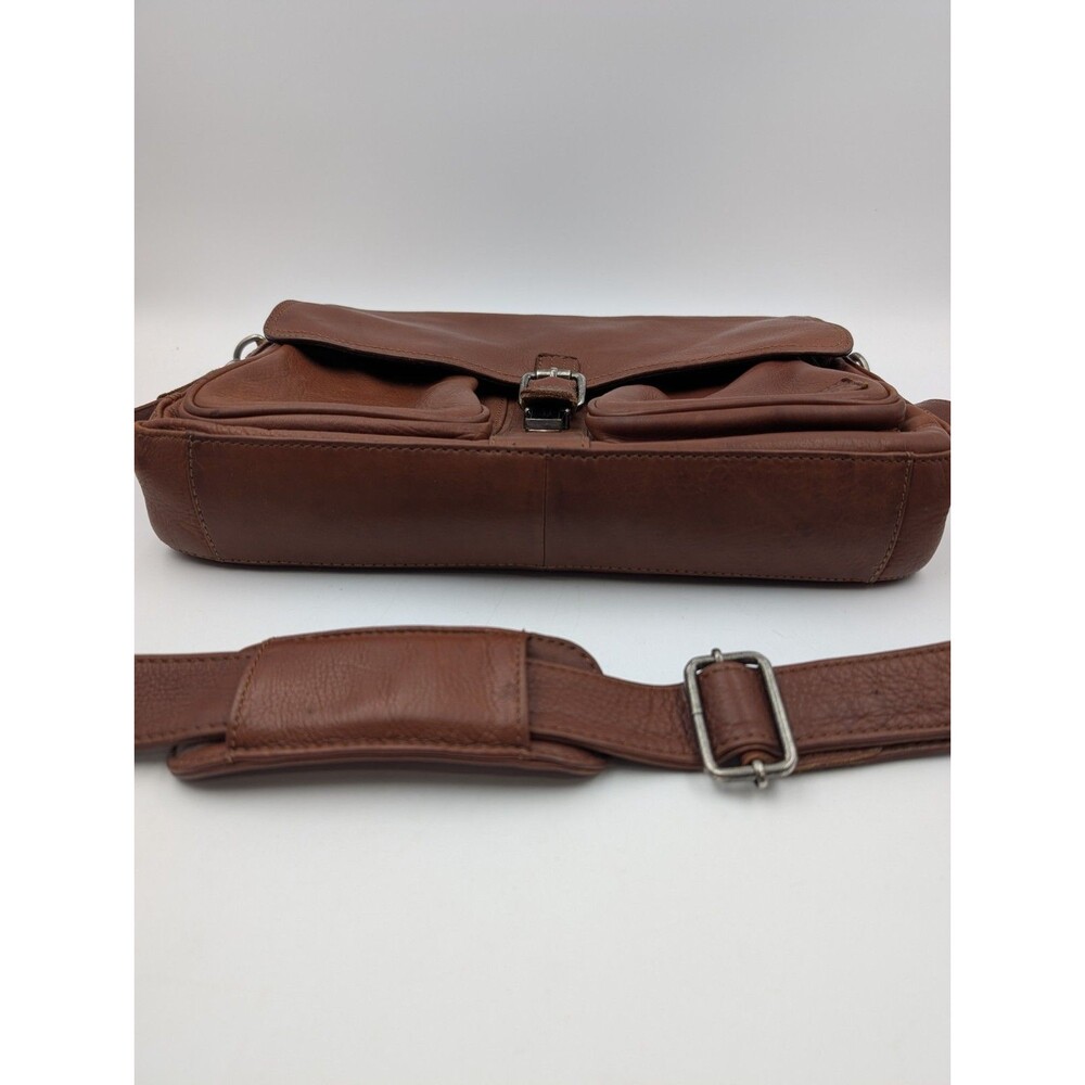 The British Belt Company Genuine Leather Messenger Bag Satchel Briefcase Brown - Picture 14 of 16